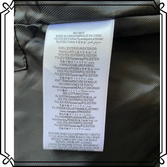 BCBG Generation Diamond Quilted Long Line Bomber Coat w knit collar & cuffs - Picture 9 of 9